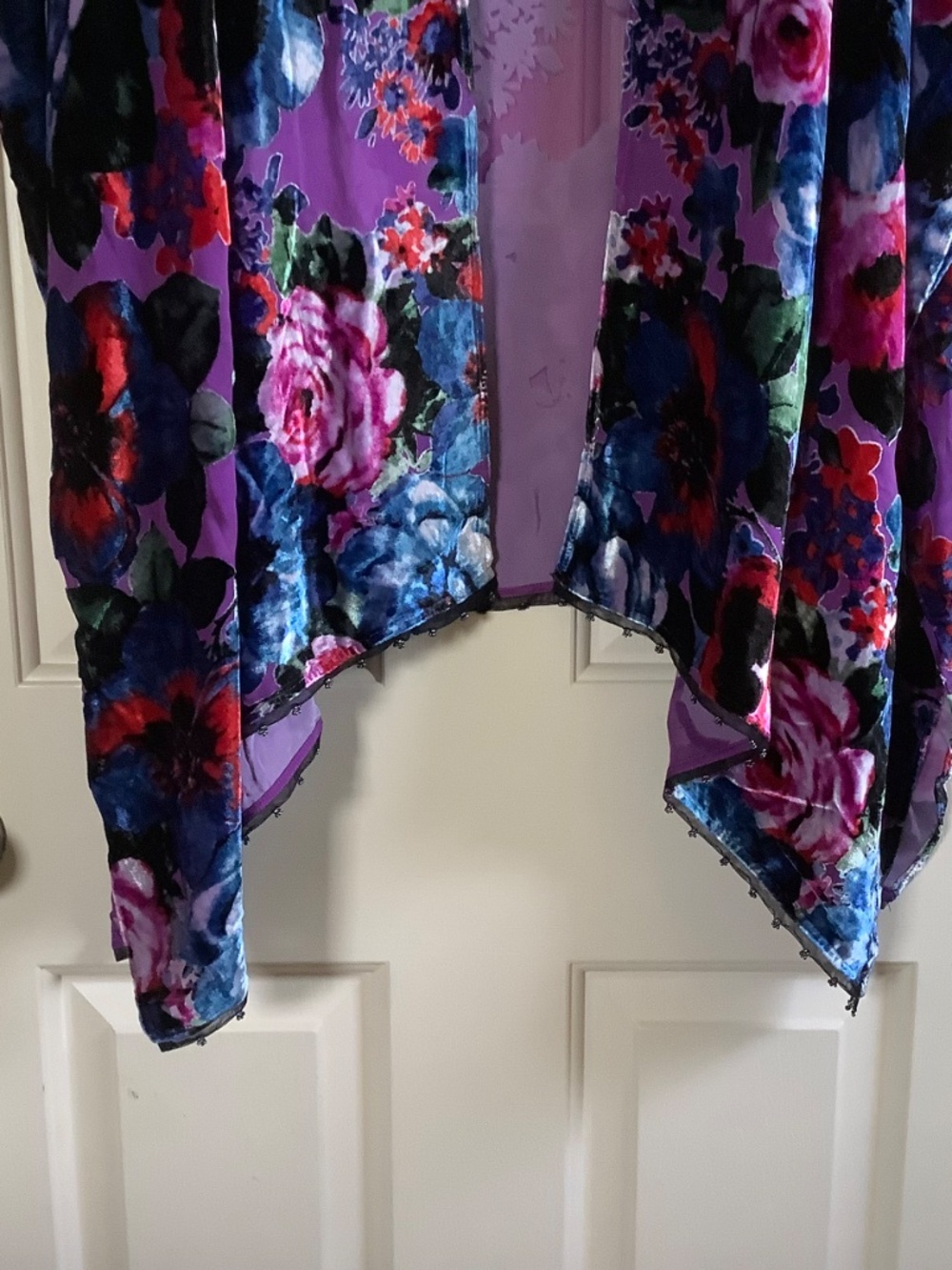 Johnny Was Burnout Velvet And Silk Shawl Phantasma OS - Picture 7 of 16